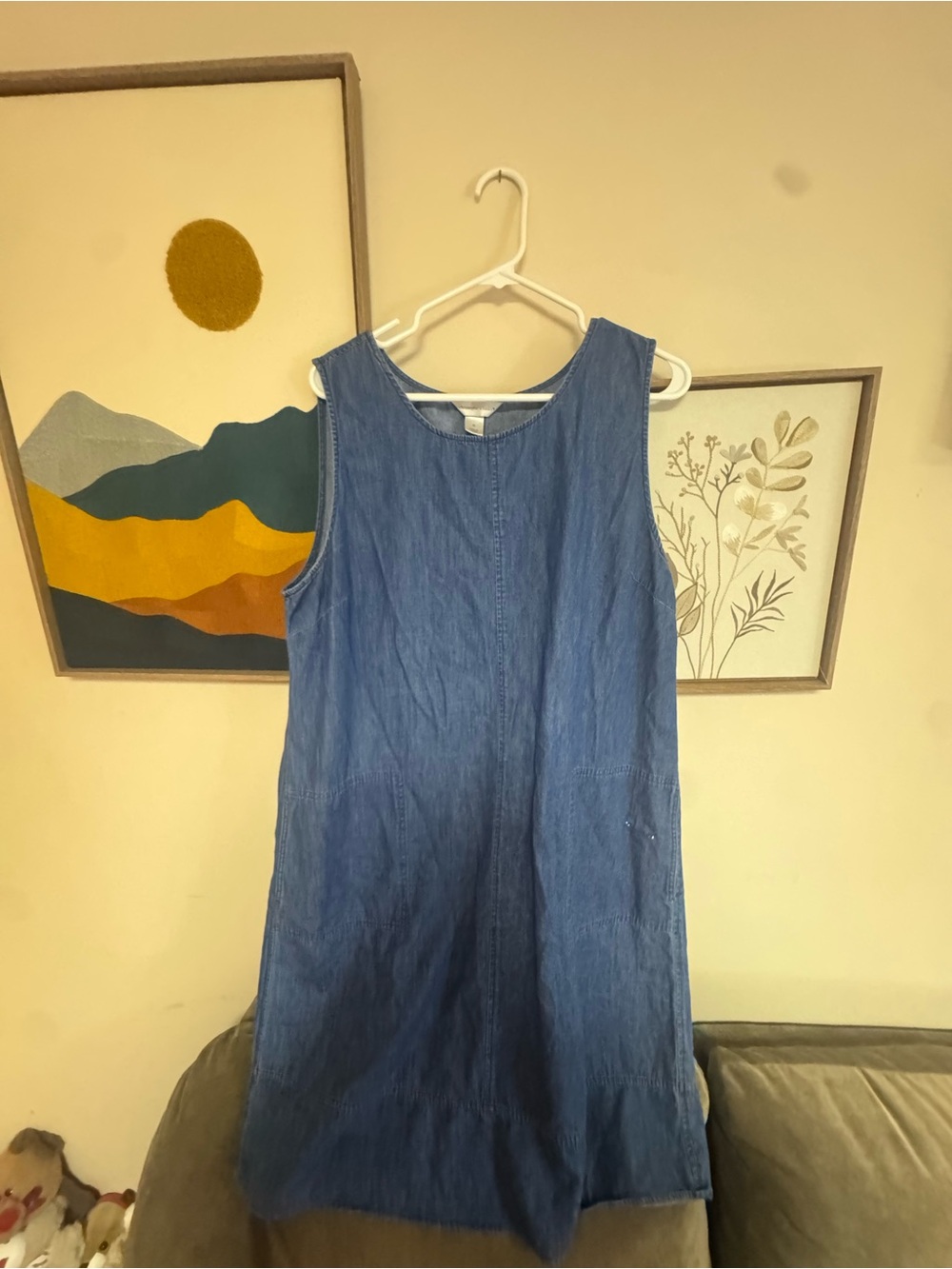 Christopher & Banks Sleeveless Denim Midi Dress in Blue